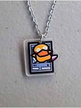 Psyduck Pokemon Card Cute Kawaii Stainless Steel Necklace